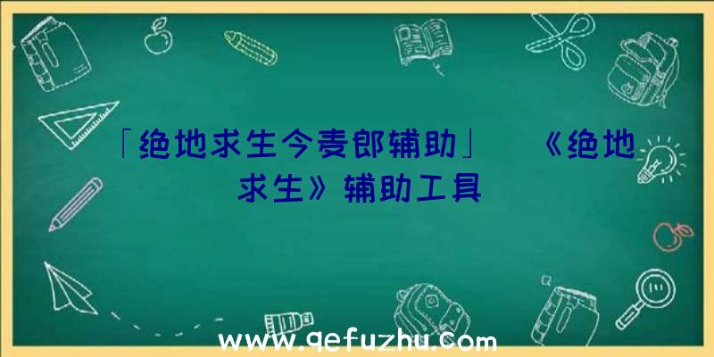 「绝地求生今麦郎辅助」|《绝地求生》辅助工具